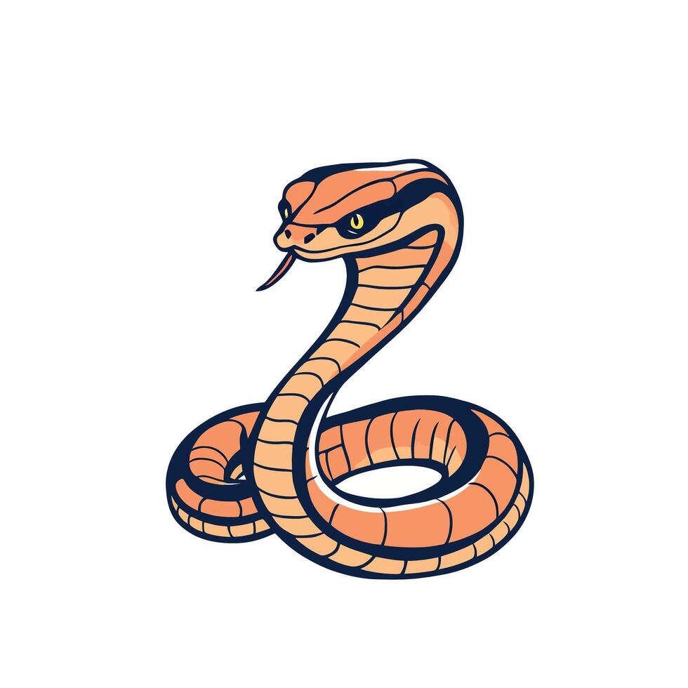 A cartoon snake with a long tongue vector