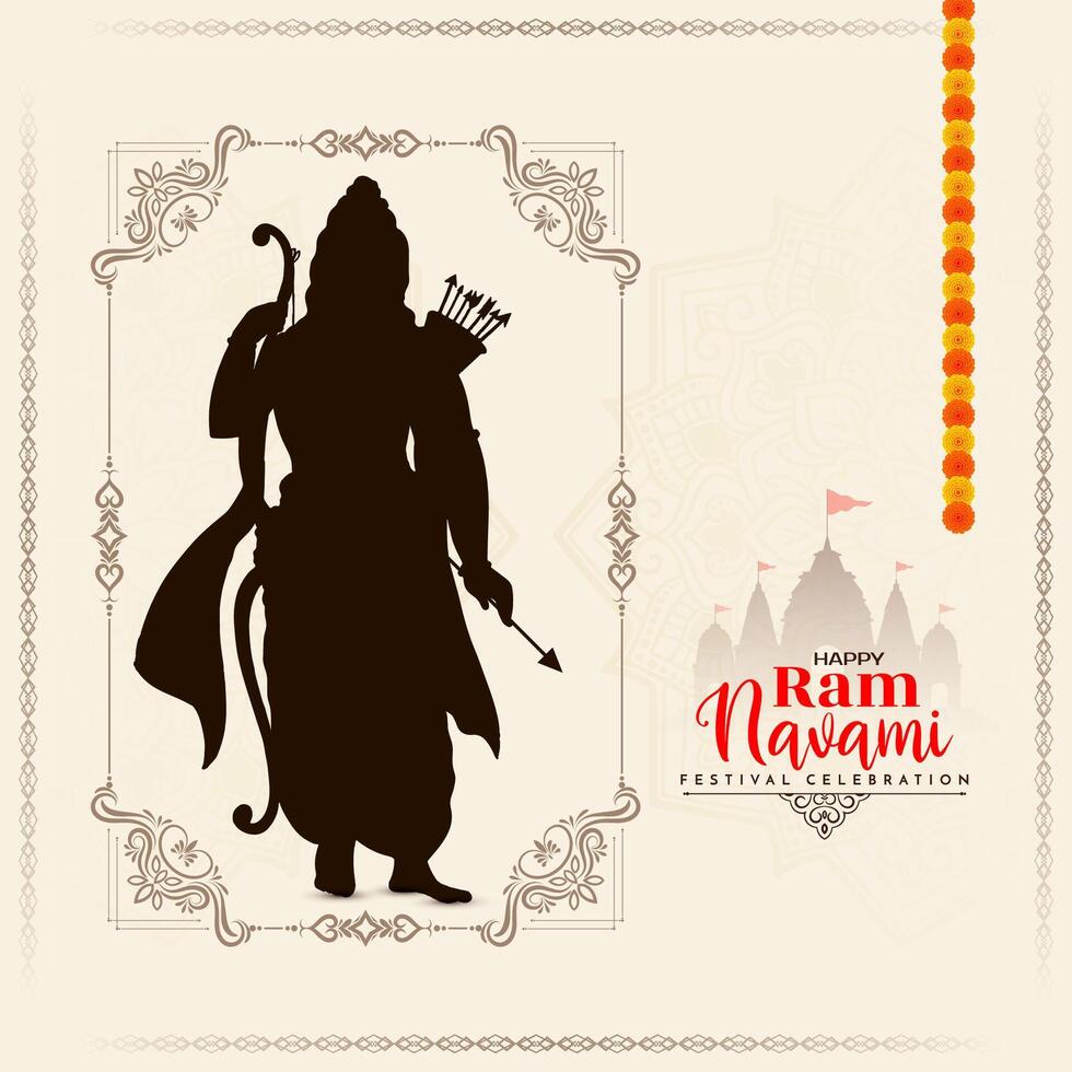Happy Ram Navami elegant Indian festival religious background vector