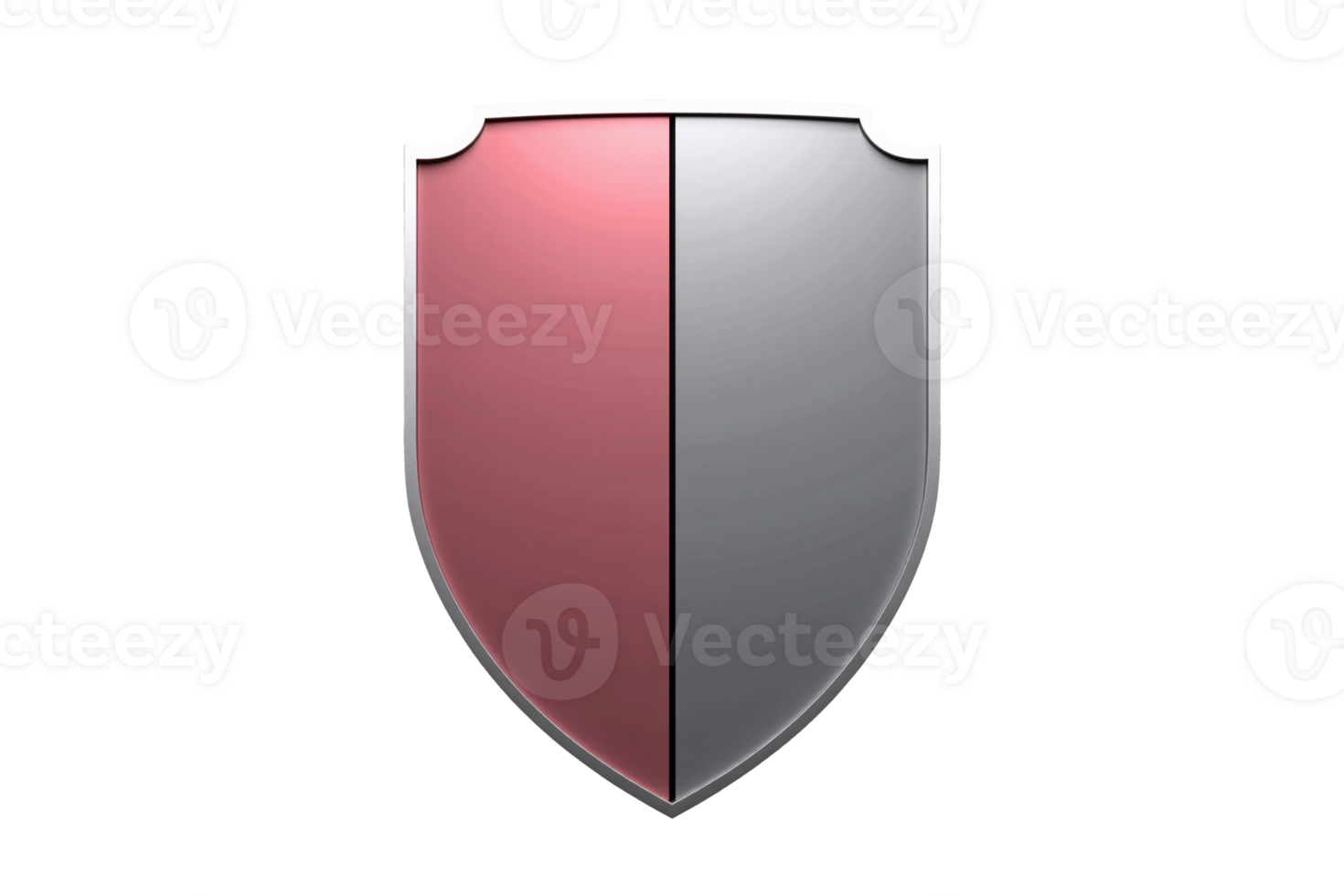 A shield with a red and gray color scheme png