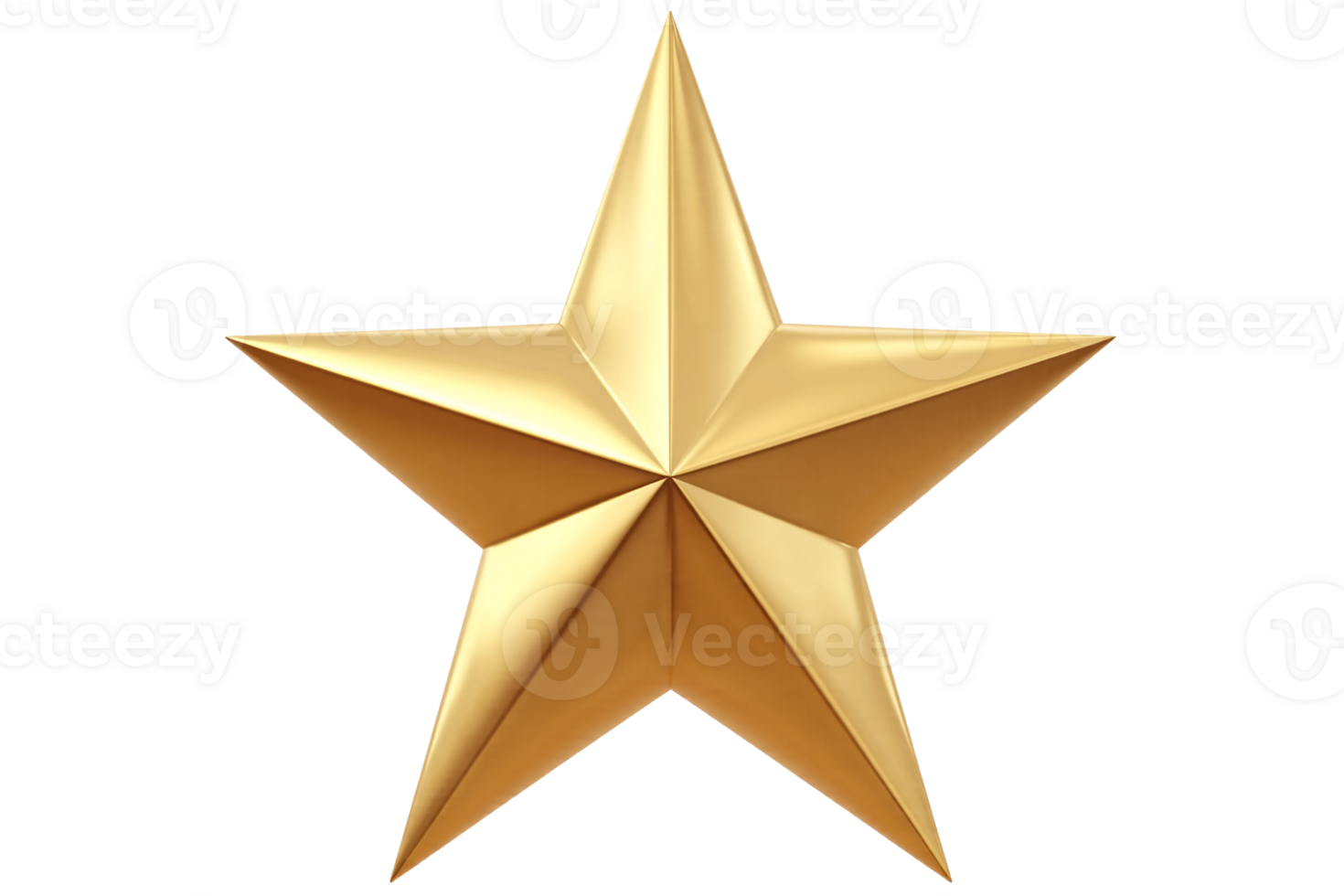 Detailed 3D Rendering of a Classic Golden Star, Isolated on a Pure Transparent Background, Perfect for Award and Achievement Graphics with Realistic Texture and Lighting png