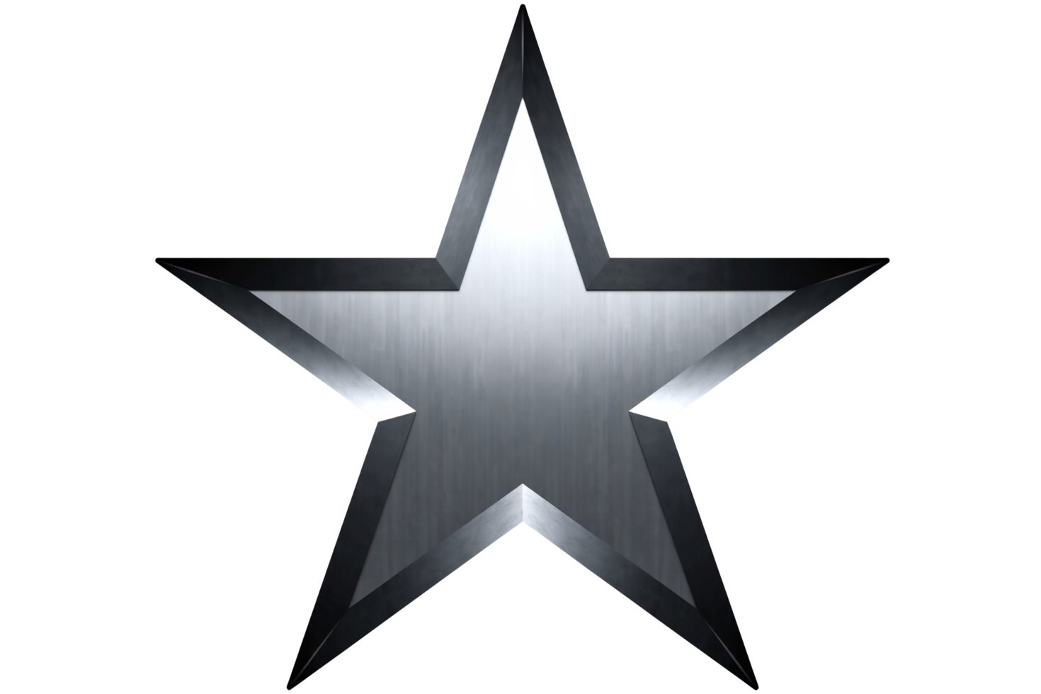 Sleek Silver Star Icon with Bold Outline on Transparent Background, Ideal for Rating and Celestial Themes png