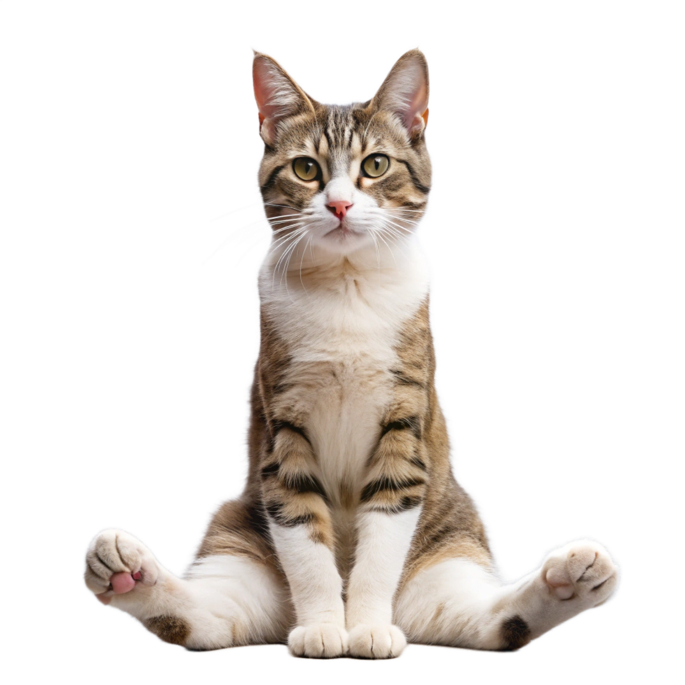 yoga cat is isolated on transparent background png