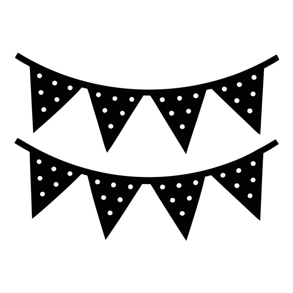 party bunting, polka dot pattern, Black and white illustration vector