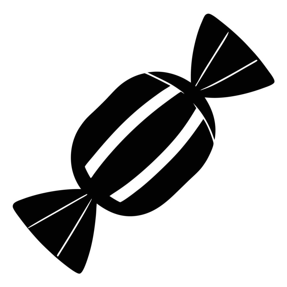 simple candy illustration, Black and white icon, vector