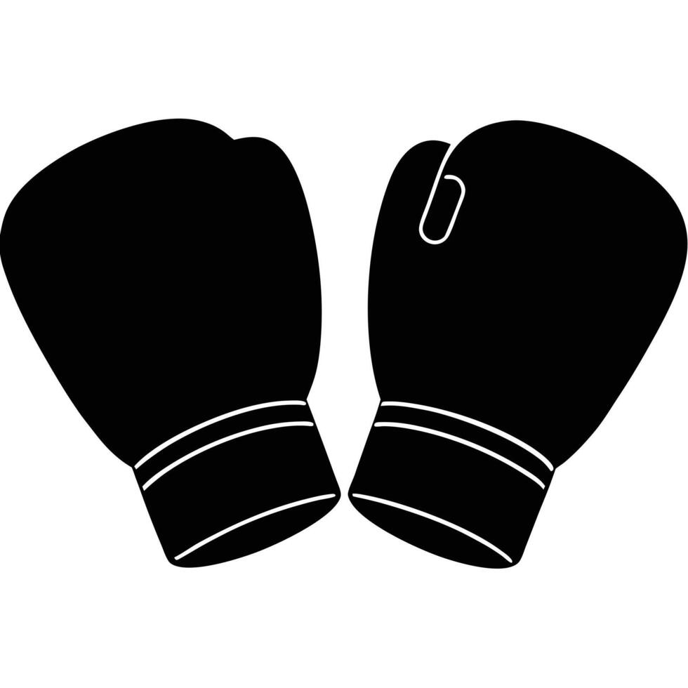 Boxing gloves, black silhouette vector