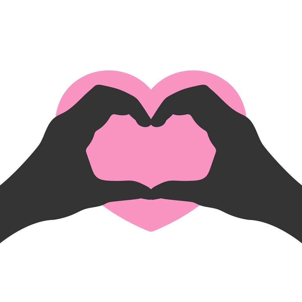 Silhouette of hands making heart. Hands making a heart gesture vector