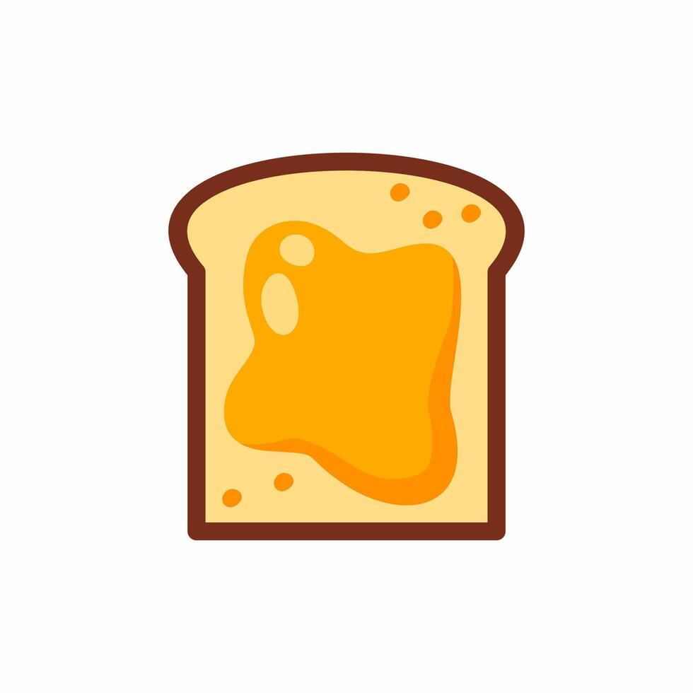 Bread with honey on white background. Cartoon illustration on theme of beekeeping. vector