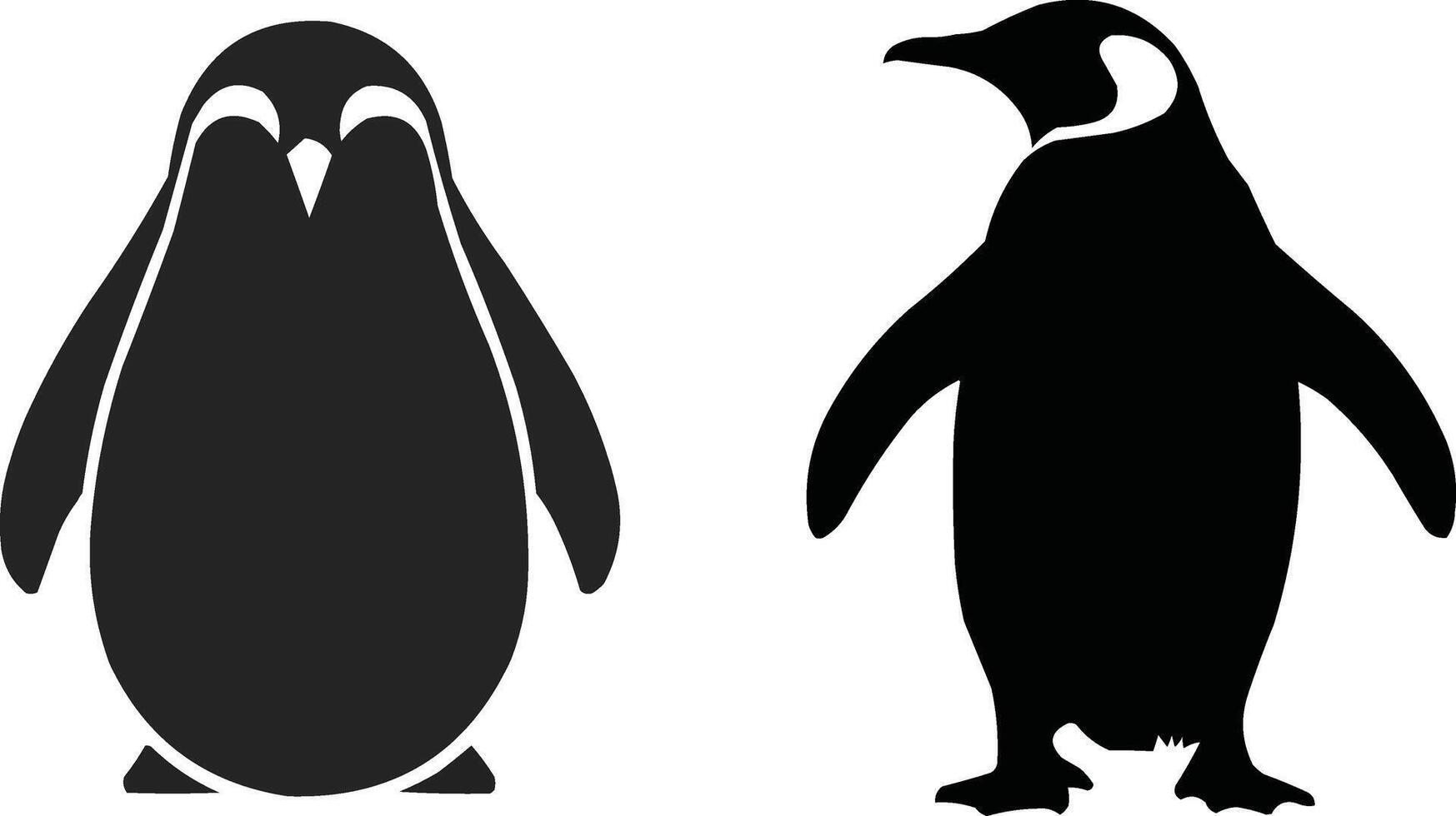 penguin silhouette illustration vector