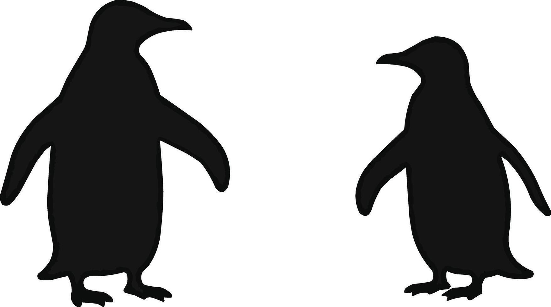 penguin silhouette on white background vector