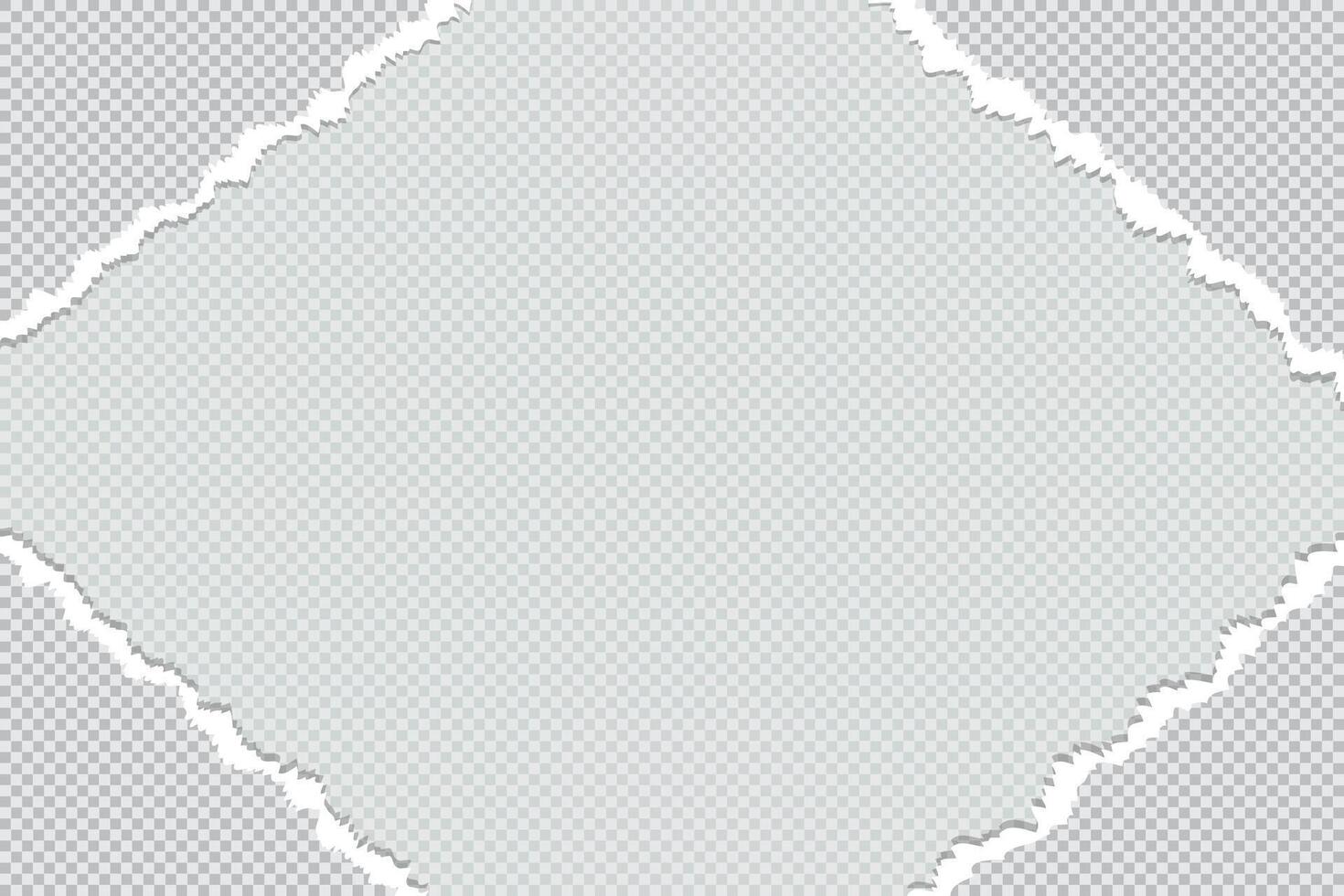 Rectangular paper frame with jagged edges in retro style vector
