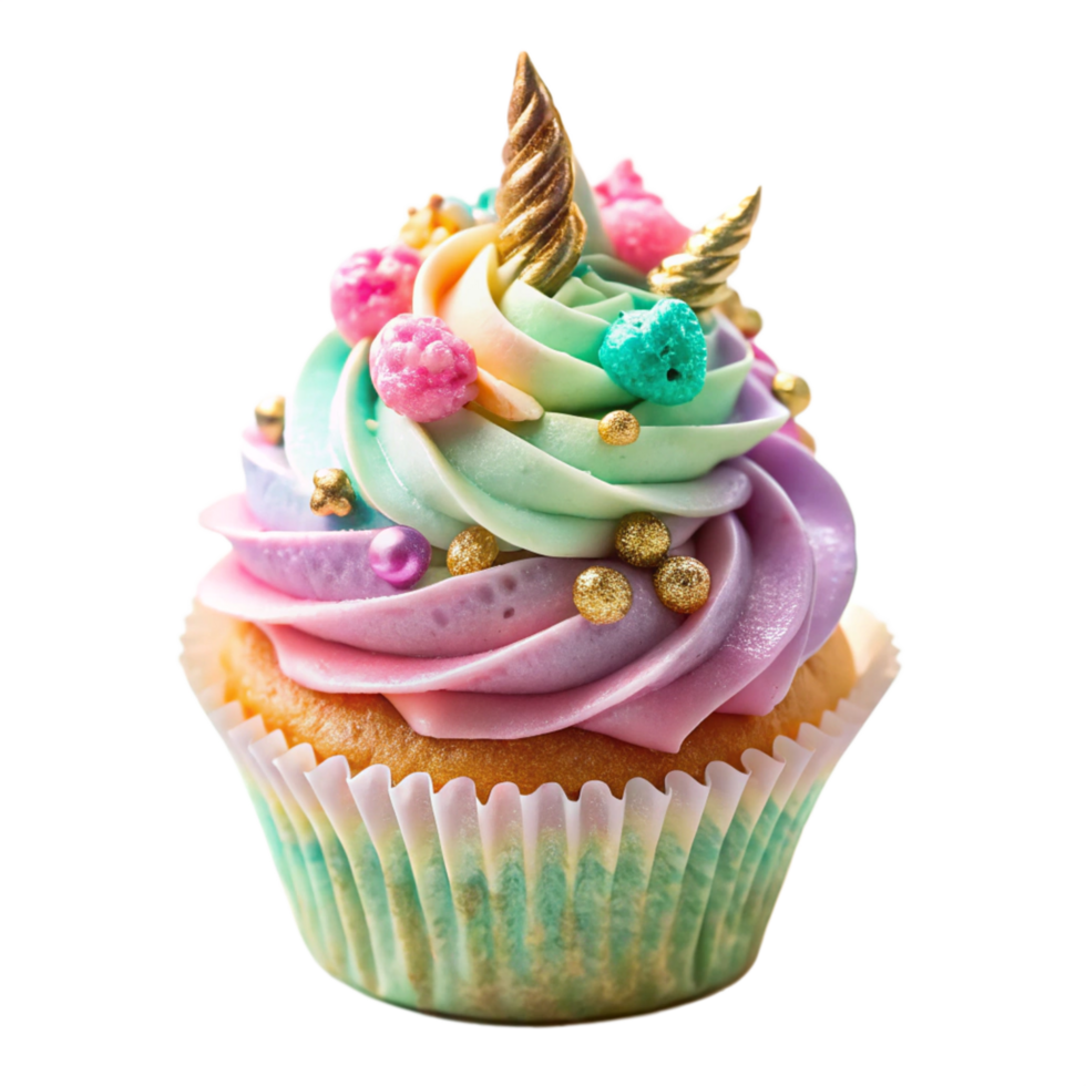 cupcake with tasty cream is isolated on transparent background png