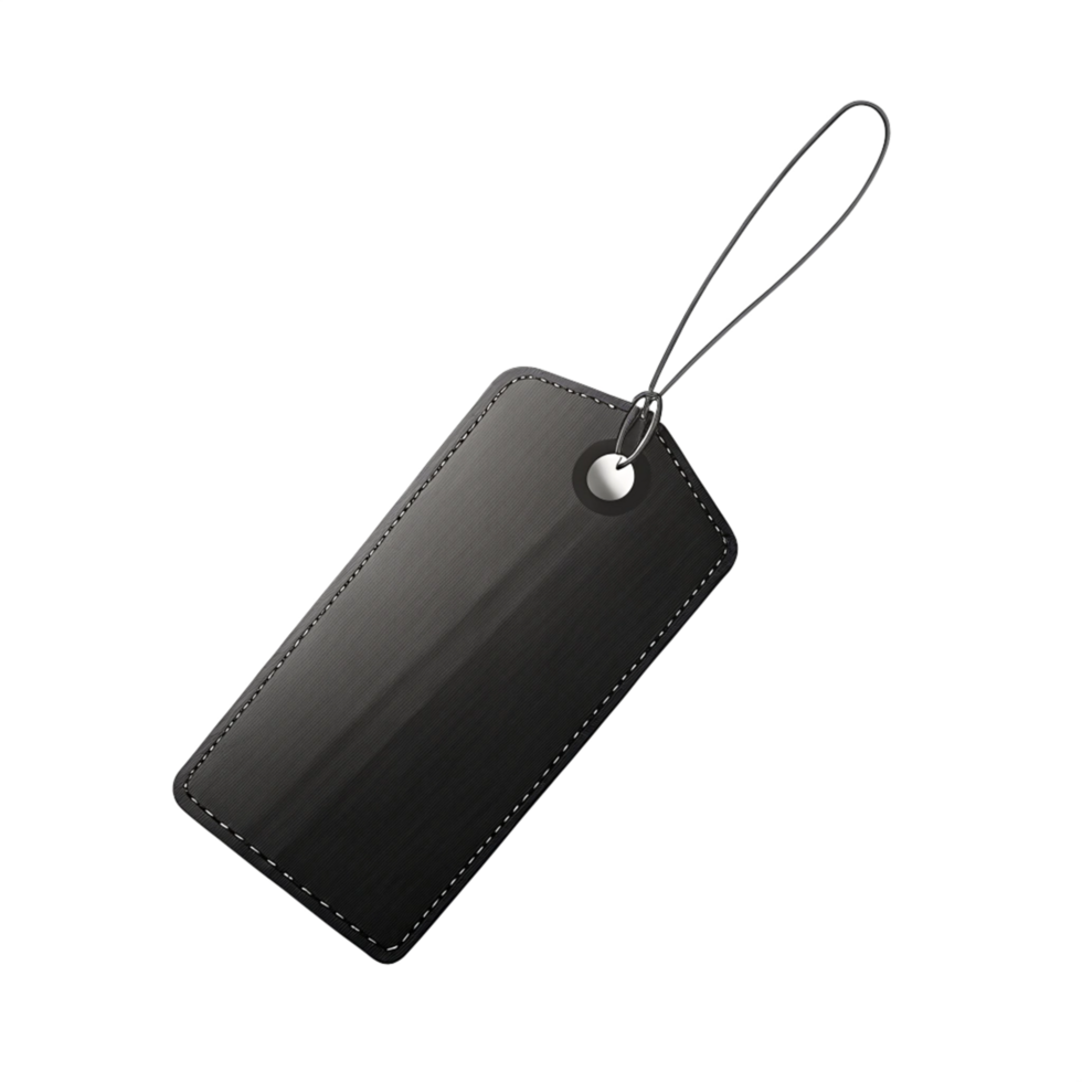 label black tag banner is isolated on transparent background png