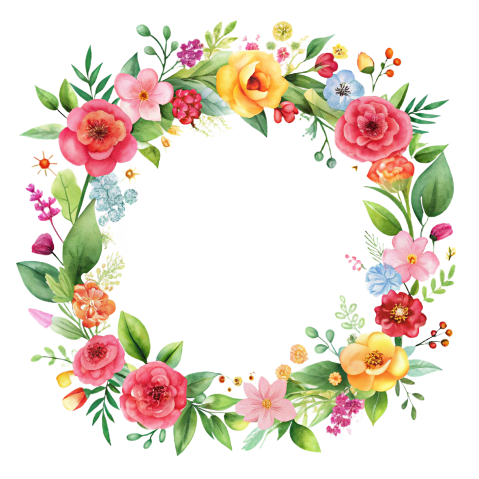illustrate a hand drawn floral border frame for graduation is isolated on transparent background png