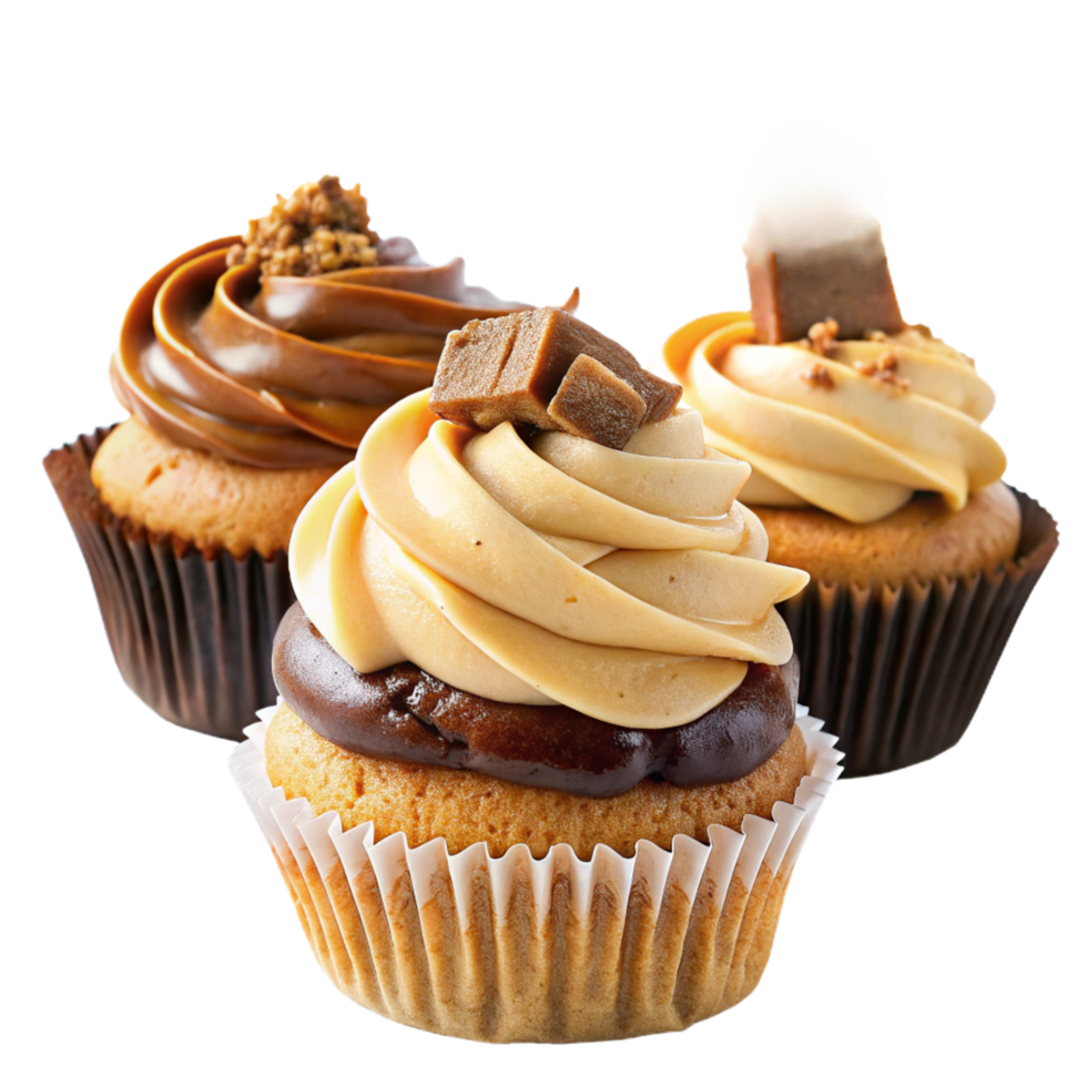 tasty chocolate cupcake is isolated on transparent background png