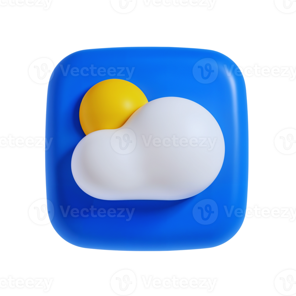 Simple Weather Icon with Sun and Cloud Elements png