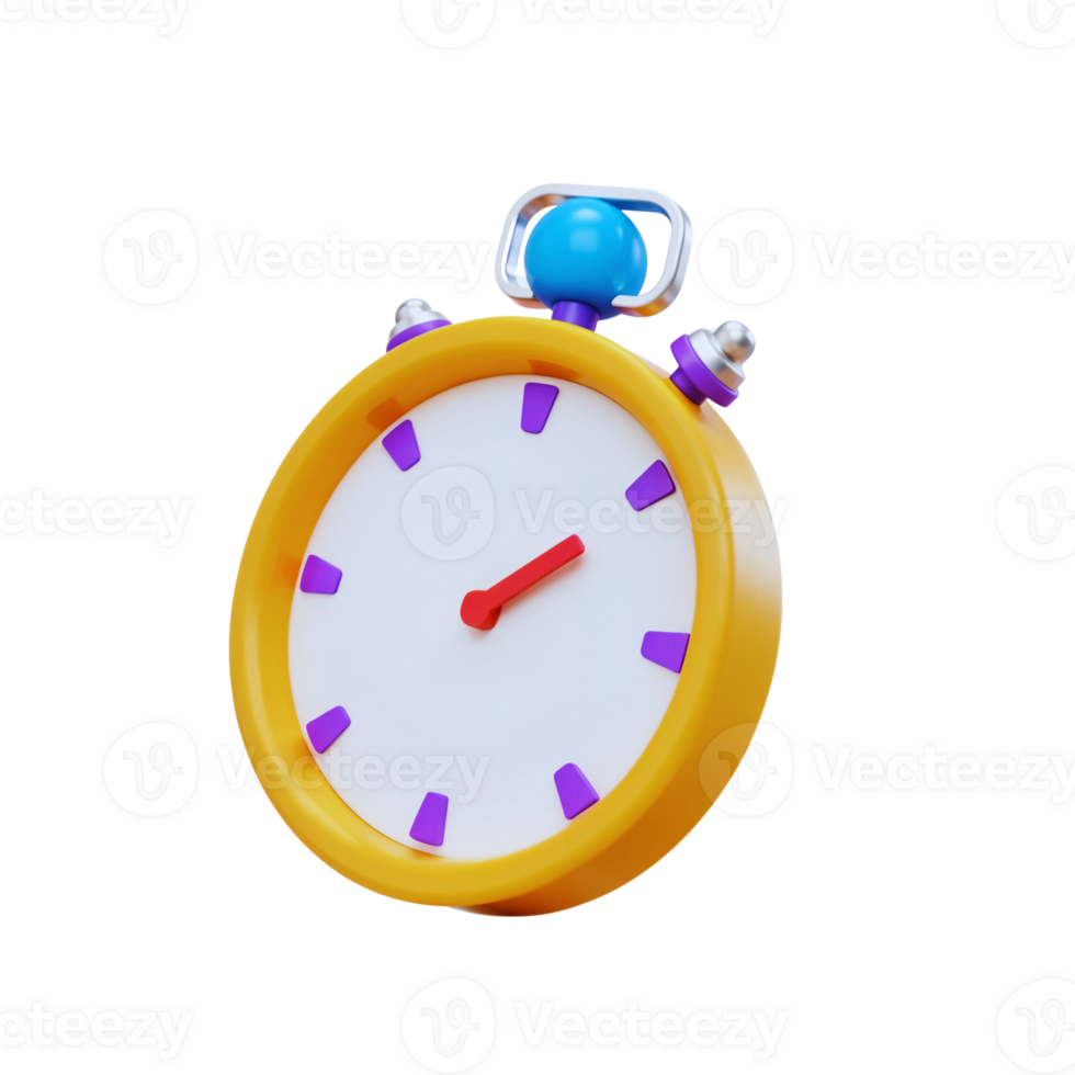 Colorful Stopwatch with Purple and Yellow Design png