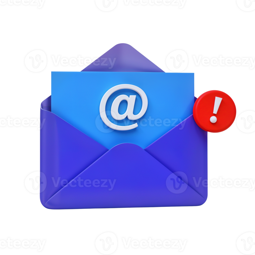 Purple Email Envelope With Notification Alert Icon png