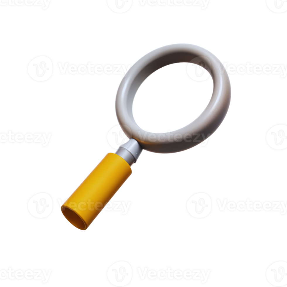 Yellow Magnifying Glass with a White Frame png
