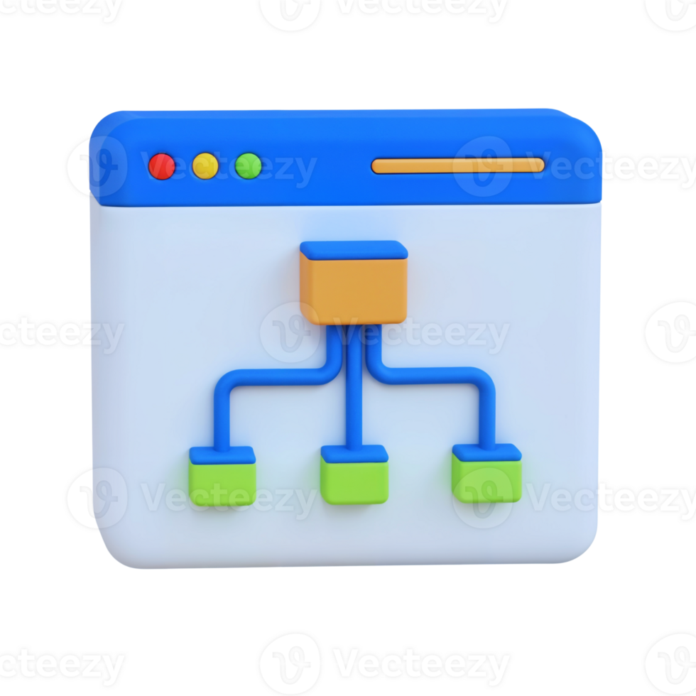 Stylized Web Browser with Network Connections Design png