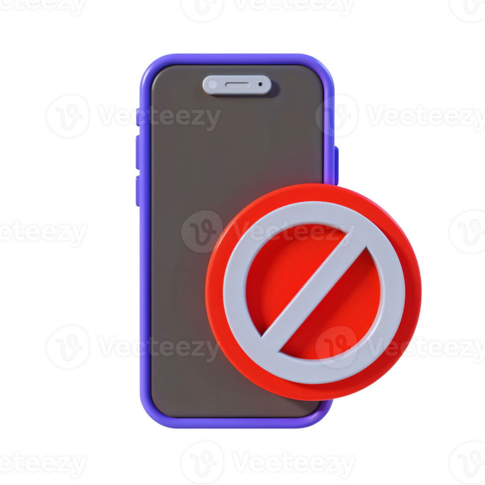 A phone with a no entry sign on it png