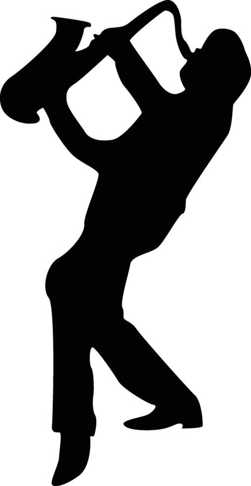 Jazz musician playing saxophone clip art vector