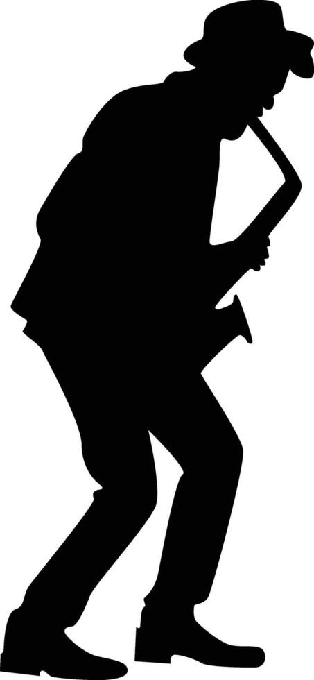 Man playing saxophone silhouette vector