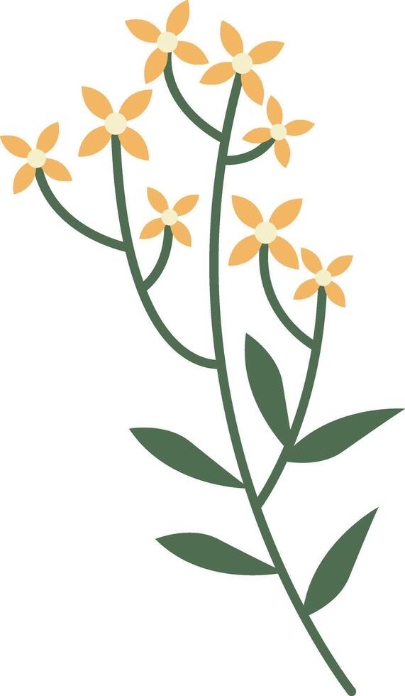Yellow flower illustration with cartoon style vector