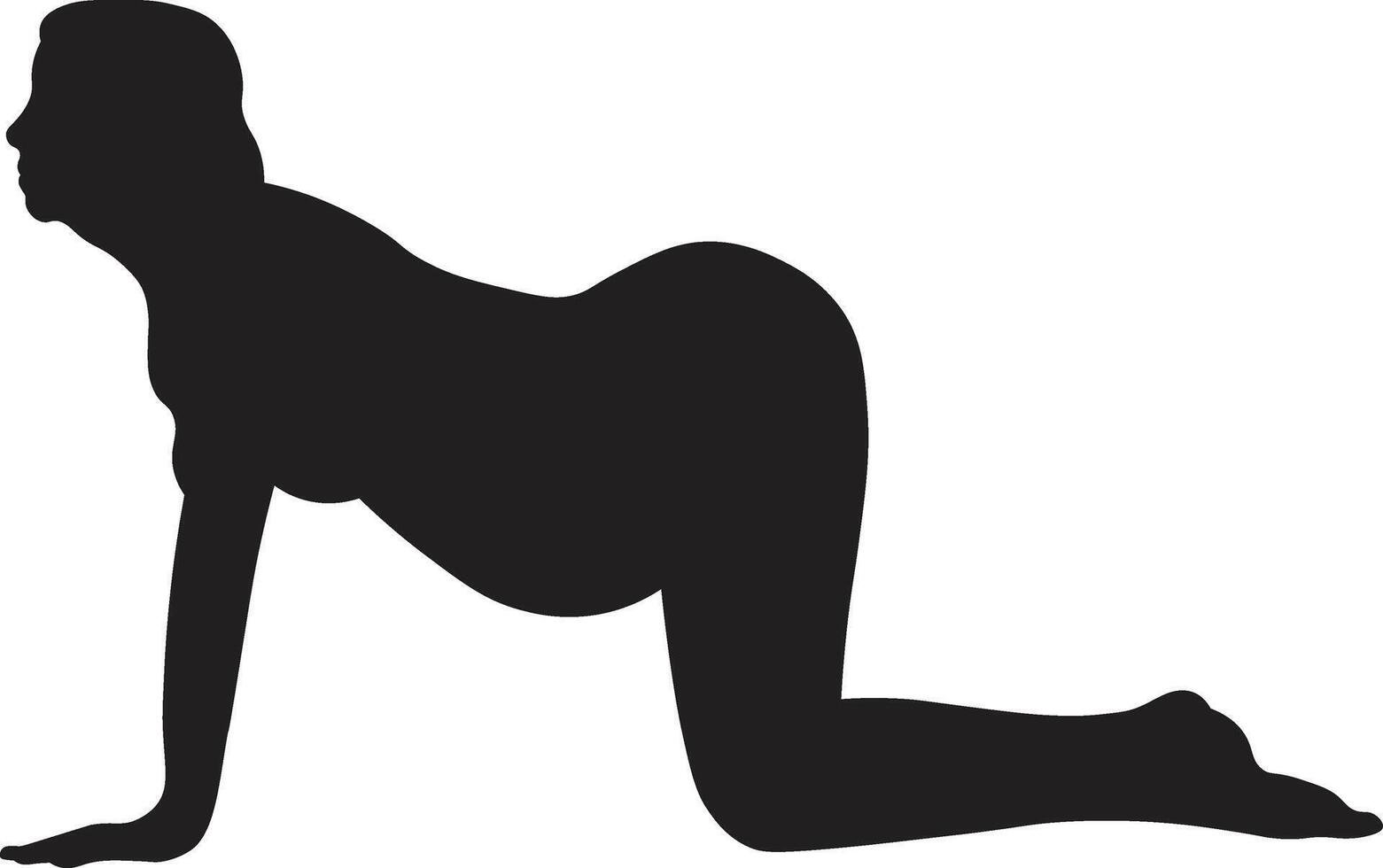 Pregnant Woman Silhouette on White Background vector