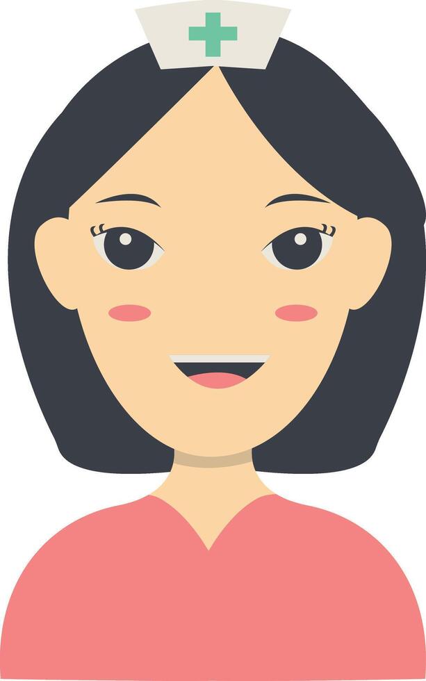 Illustration of Woman Nurse with Flat Design vector
