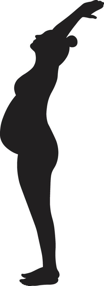 Pregnant Woman Silhouette in Flat Shape vector