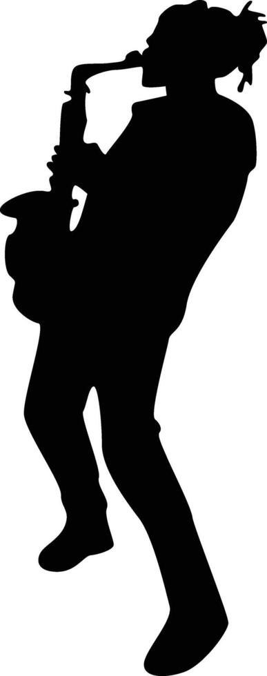 Man playing saxophone vector