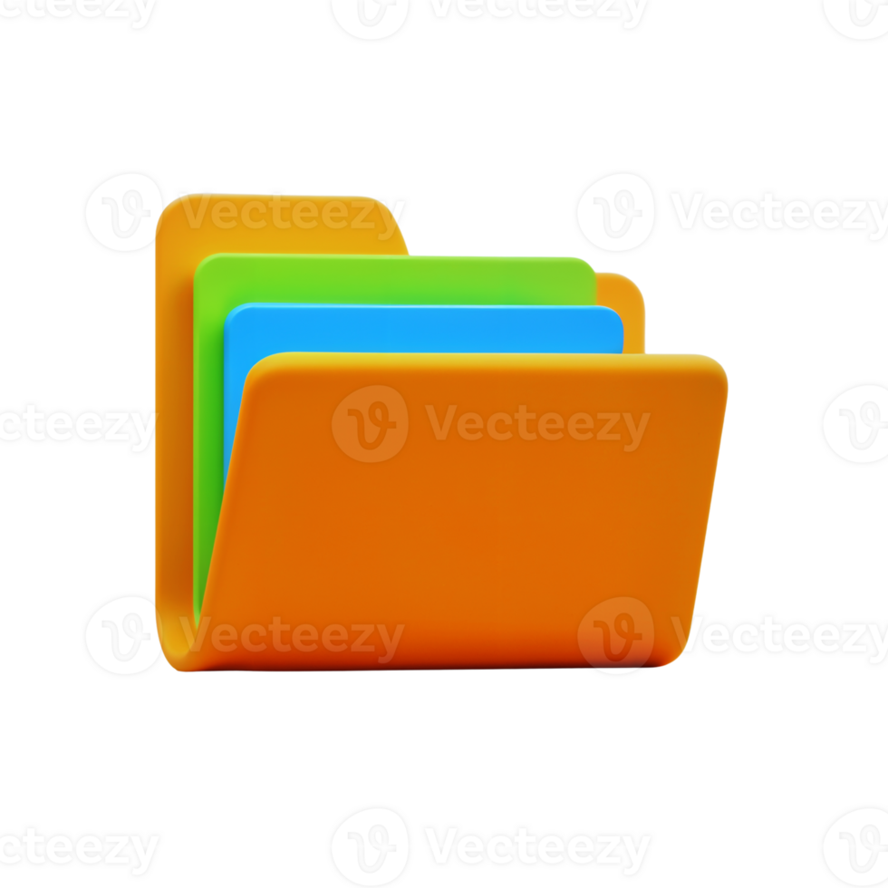 Colorful Folder with Pages for Organization and Files png