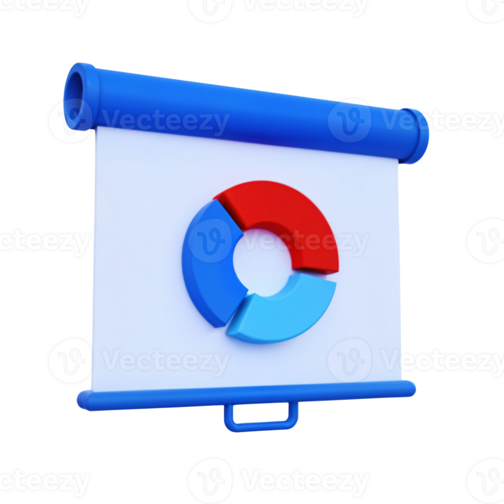 Colorful Pie Chart On White Presentation Board png