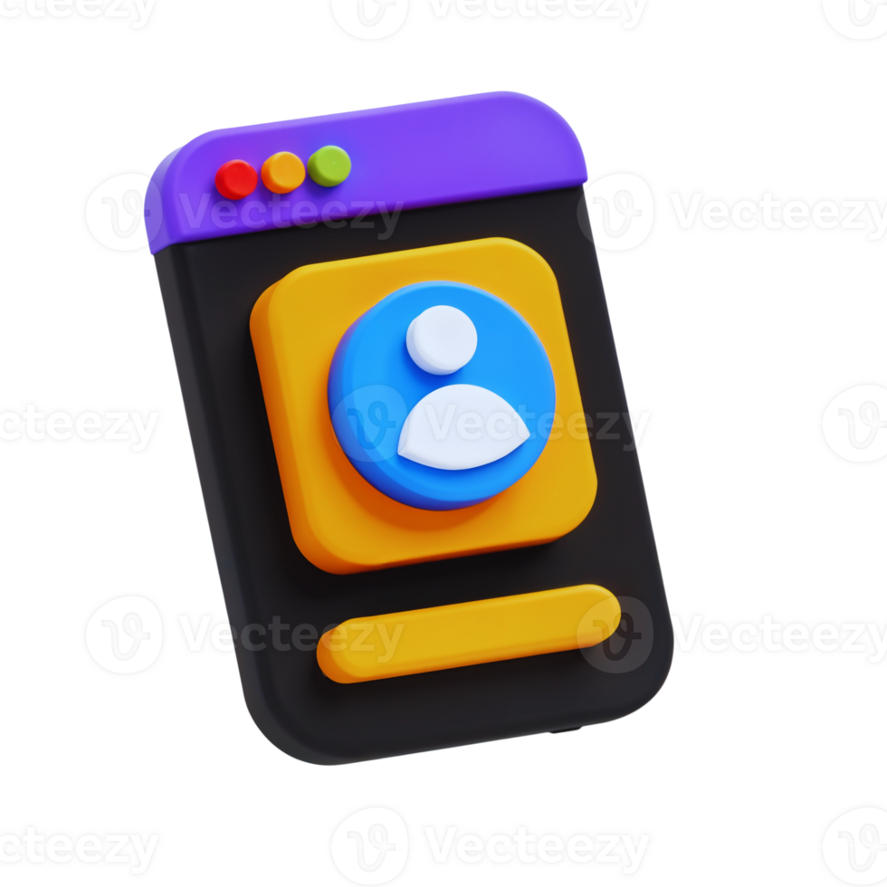 Vibrant digital profile card design png