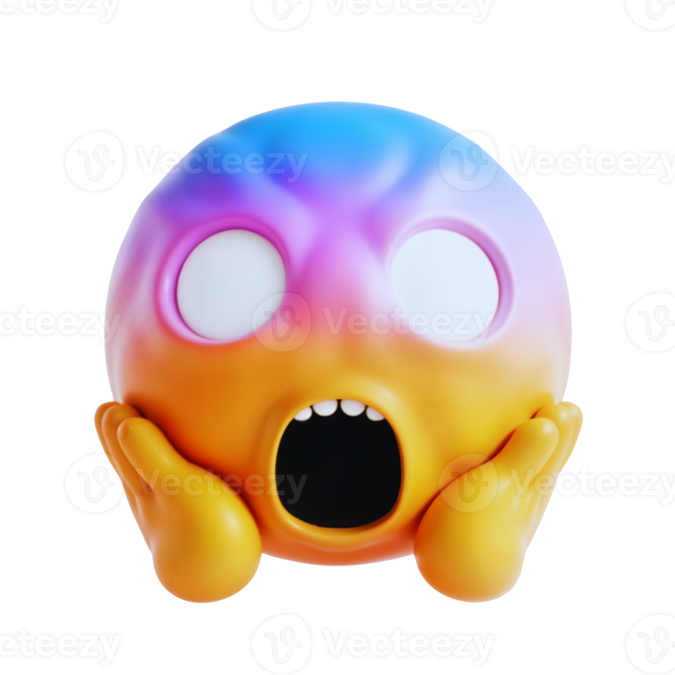 Surprised Yellow Face with Colorful Gradient Design png