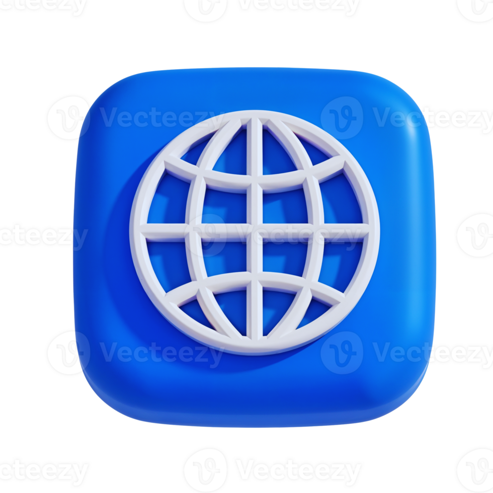 Global network icon on blue background for technology png