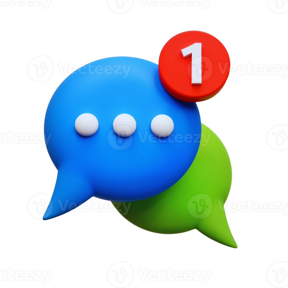 Colorful Speech Bubbles with Notification Icon png