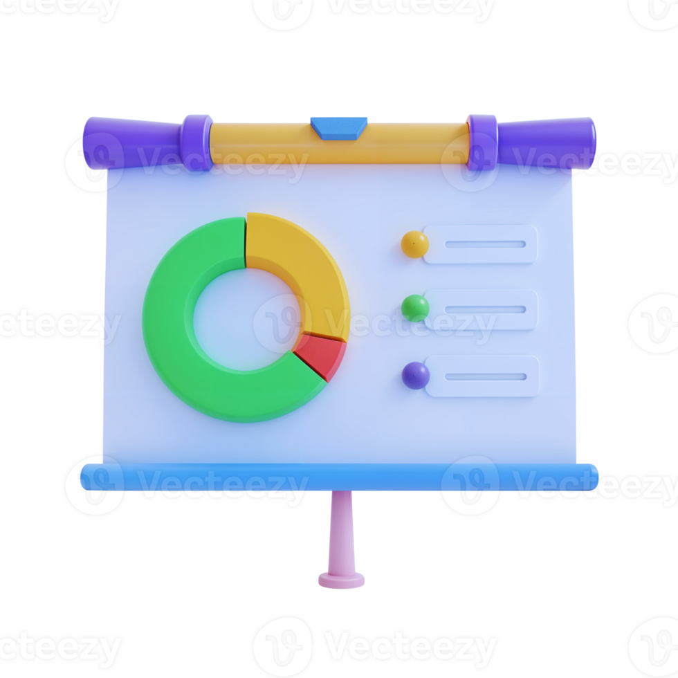 Colorful Infographic Chart on Presentation Board png