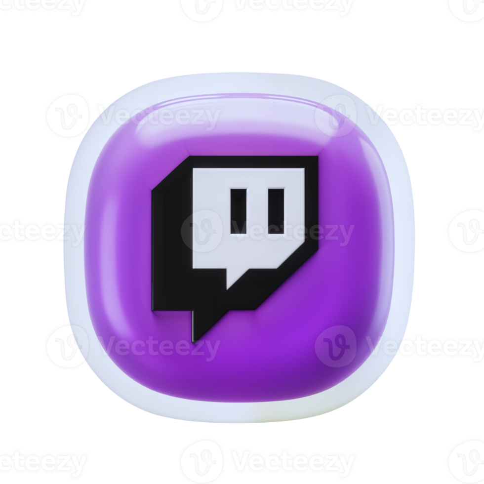 Vibrant Twitch Logo on Purple Background Design png