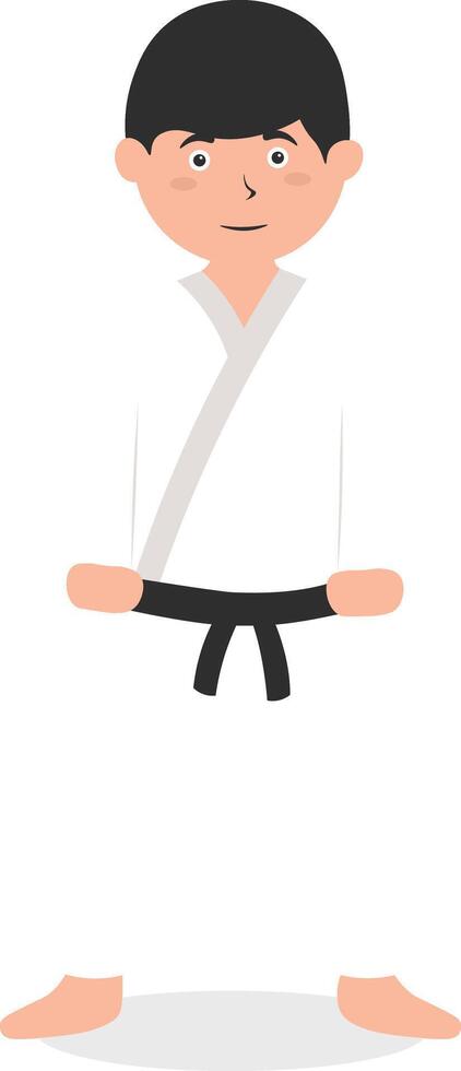 Children Karate Illustration with Flat Design. vector