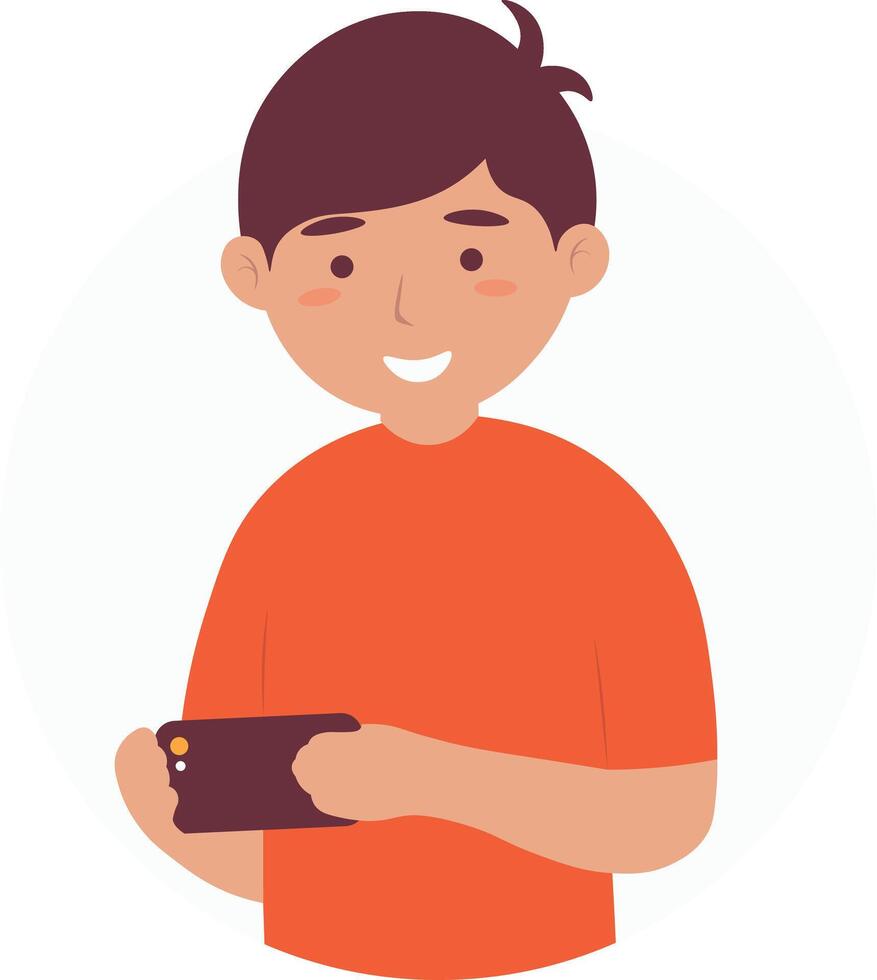 Children Smartphone Addiction. vector