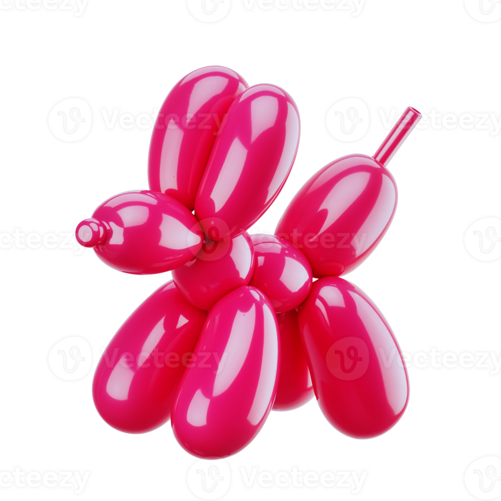 Pink balloon dog created for a festive celebration png