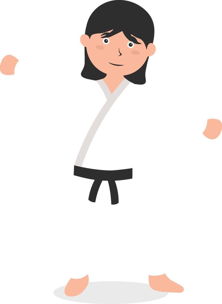 Children Karate Illustration Isolated on White Background vector