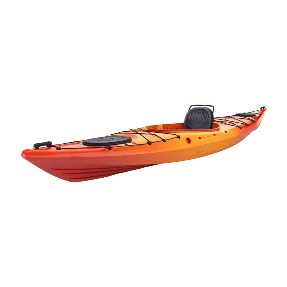 Orange and Yellow Kayak with Black Seat png