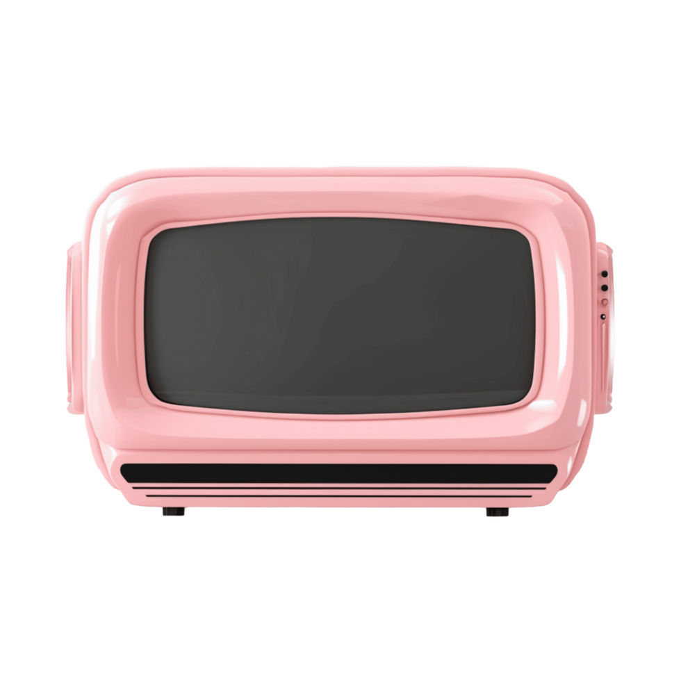 Soft Pink Retro TV with Classic Design png