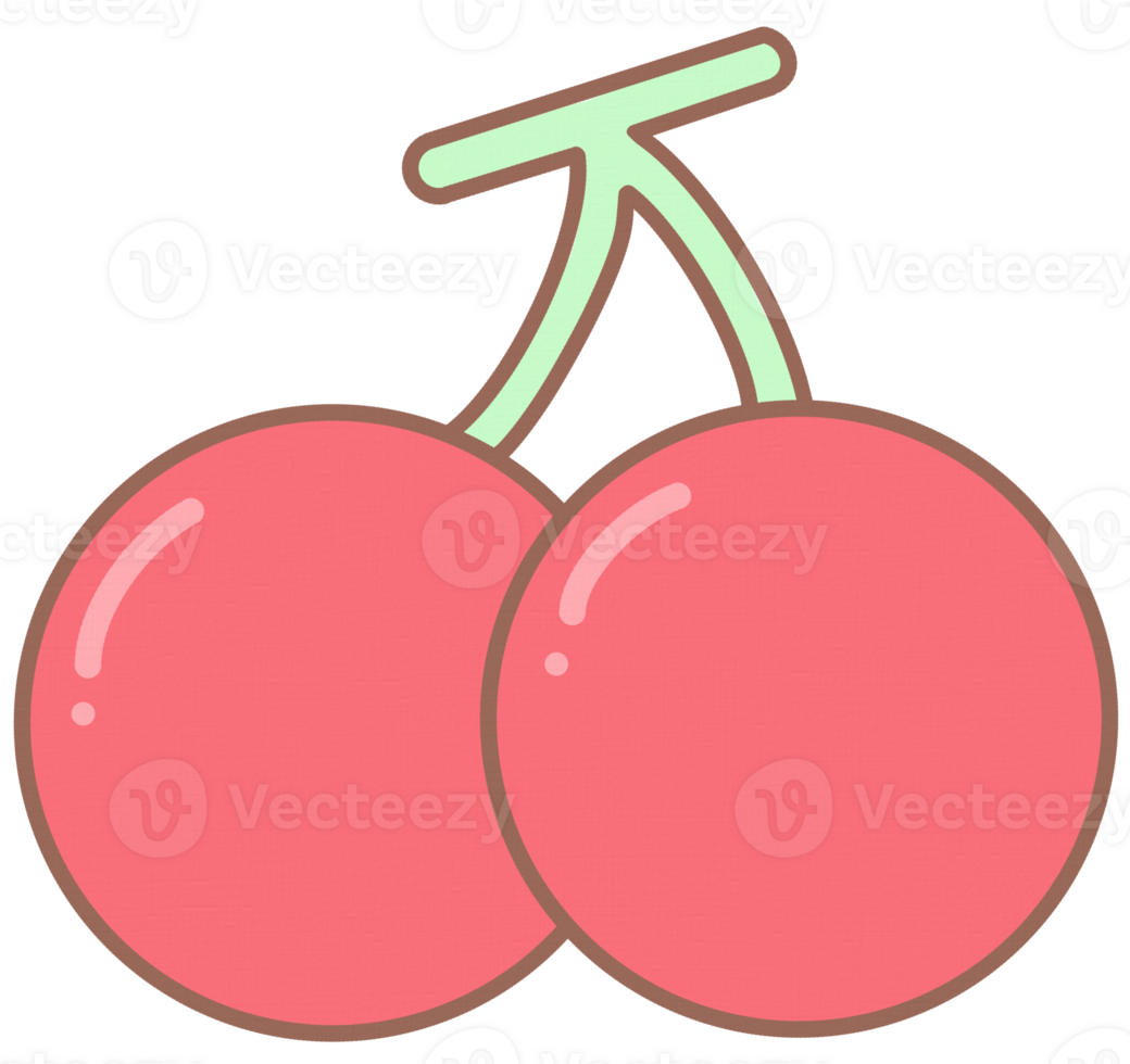 Hand Drawn Cute Cherry Element png