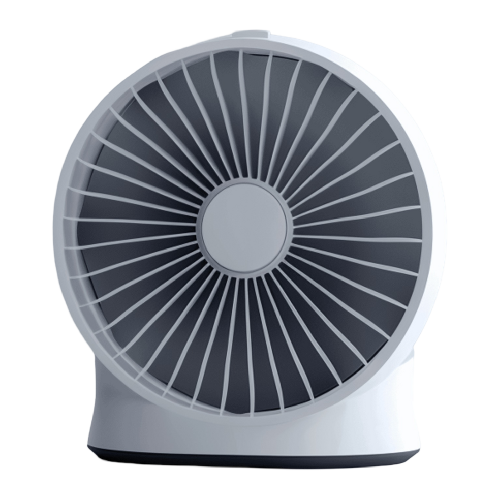 Modern White Desk Fan with Stylish Blade Design png