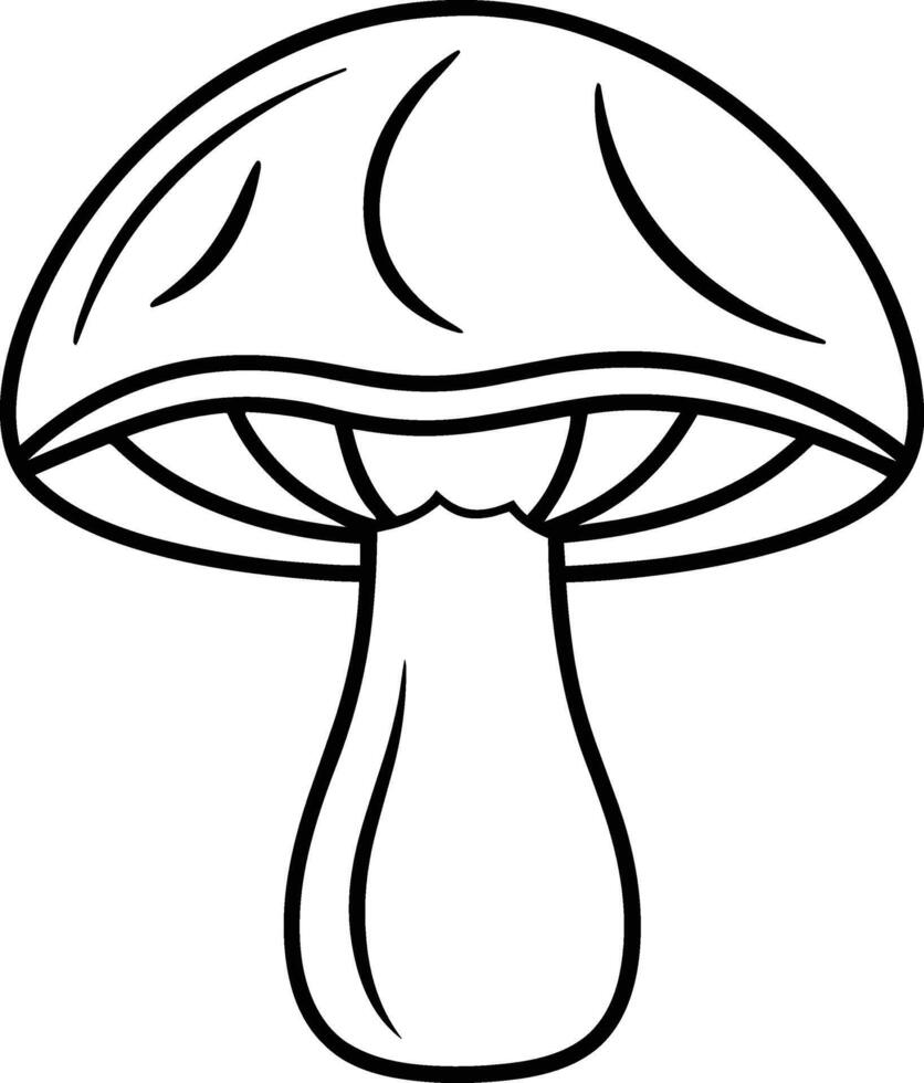 Mushroom Outline - Autumn and Fall Inspired Illustration vector