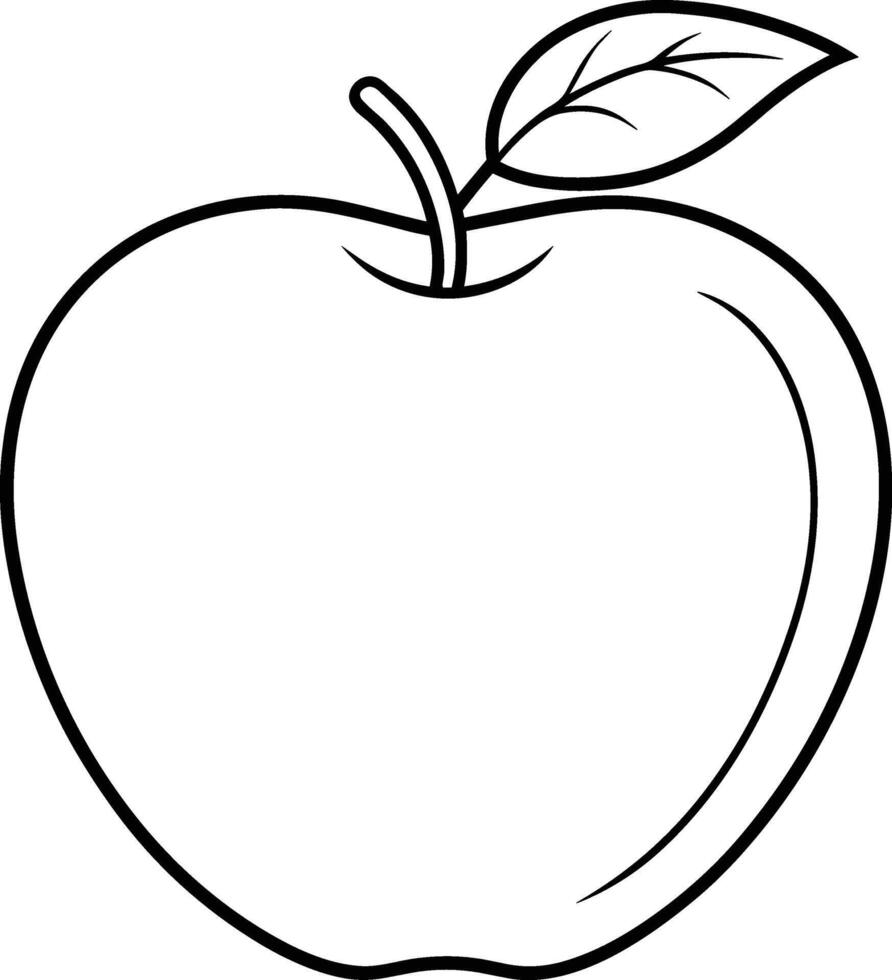 Apple Outline - Simple Fruit Illustration for Autumn and Fall Themes vector