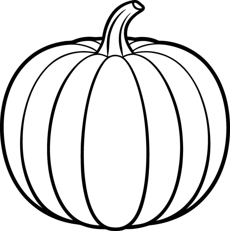 Hand-Drawn Pumpkin Outline - Autumn and Halloween Illustration vector